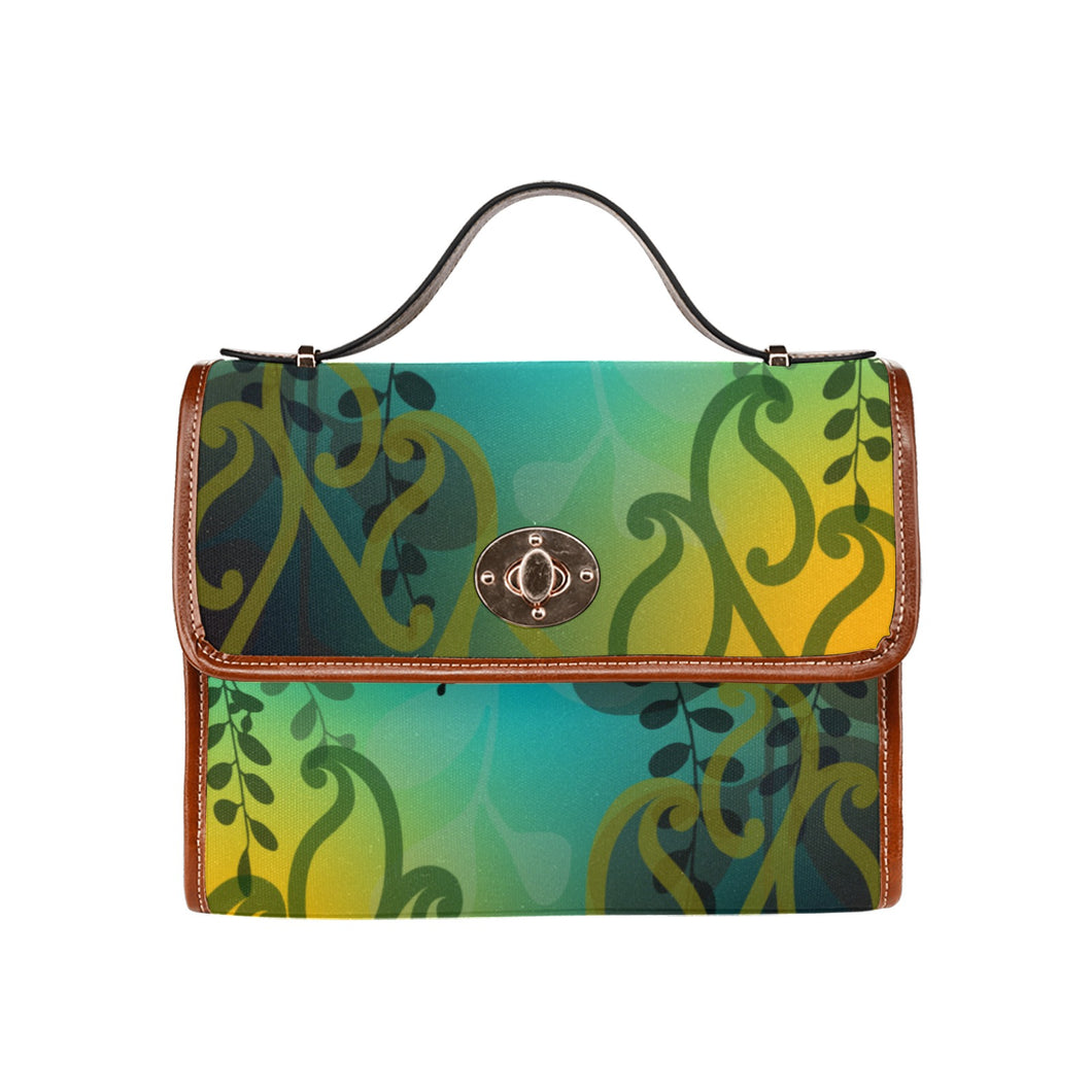 Kōwhai Satchel Bag (Aqua Gold)