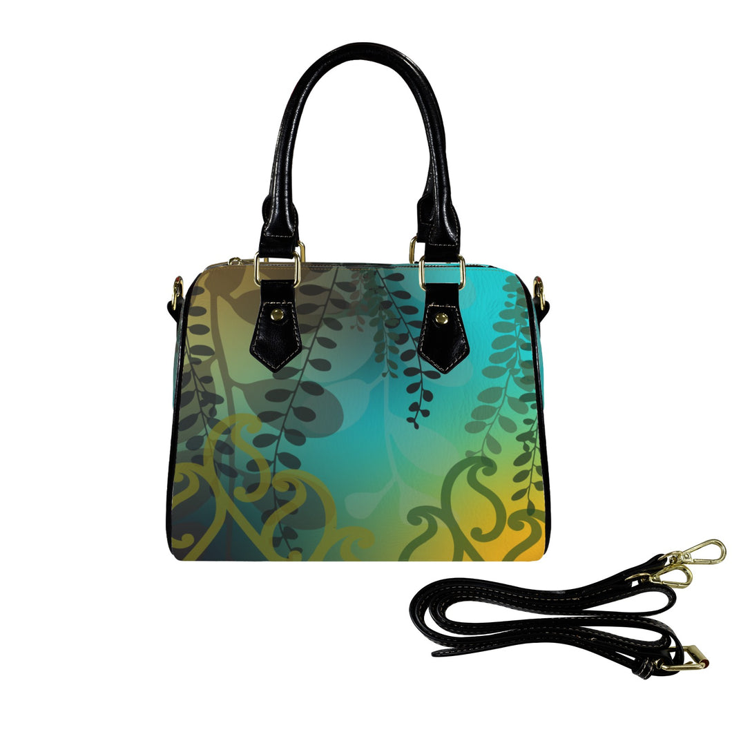 Kōwhai Boston Handbag (Aqua Gold)